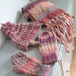 Parkhurst Multicolor Knit Hat, Scarf, and Mittens Set